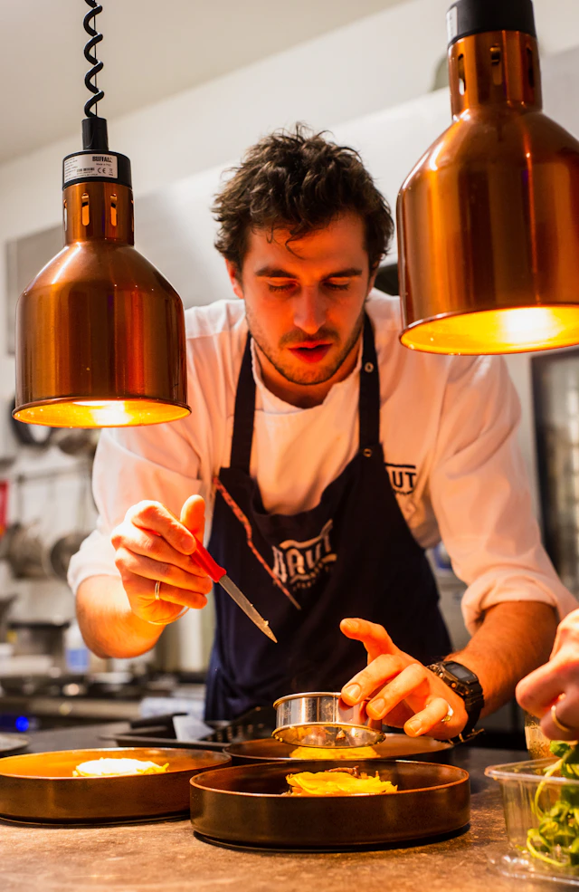 Head Chef Marcus Webb in the kitchen